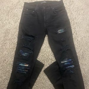 Amiri Black Distressed MX1 Jean